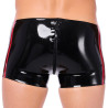 XRUB Latex Short en latex Xrub avec Zip Avant/Arrière Noir-Rouge